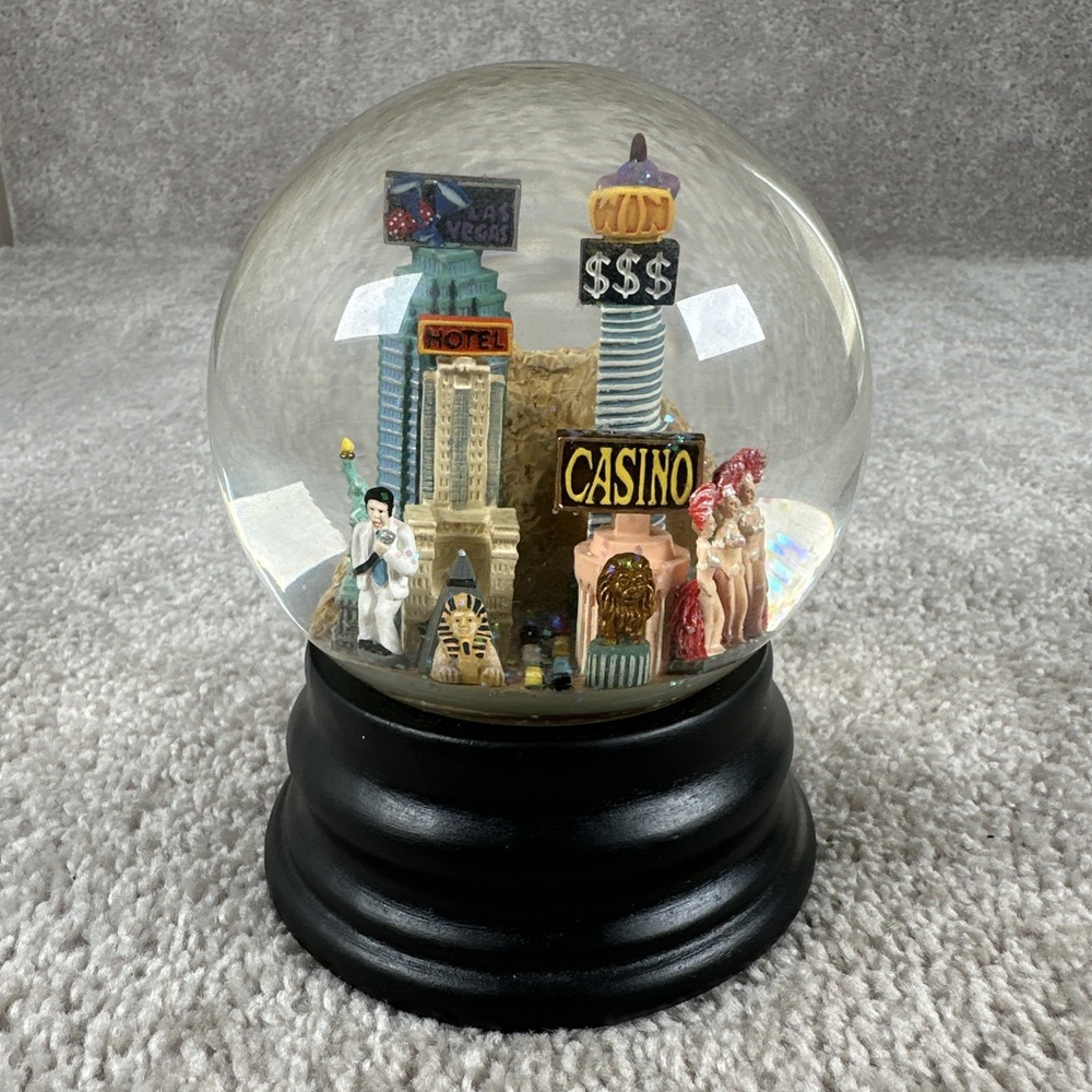 Saks Fifth Avenue Las Vegas Wind Up Musical Snow Globe Three J's Imports